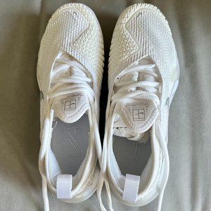 Nike Women's Air Zoom Vapor Pro Tennis Shoes White and Metallic Silver